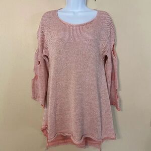 Sweater 3/4 length sleeve cut out sleeves